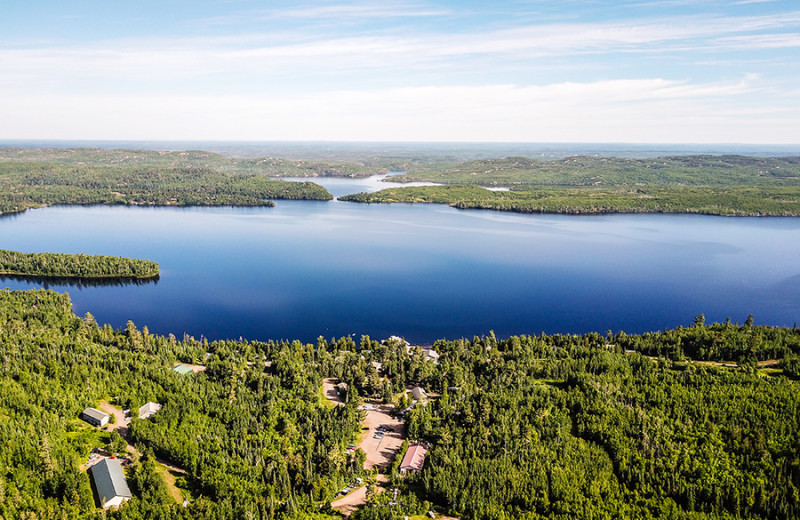 Aerial view of Gunflint Lodge.