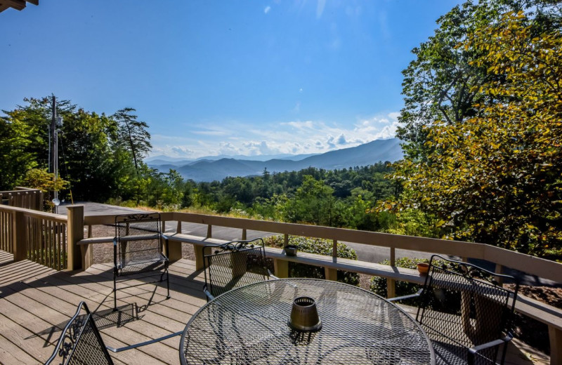 Cabin deck view at Dogwood Cabins LLC.