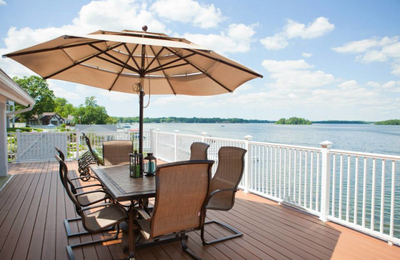 Patio at Bay Pointe Inn Lakefront Resort.