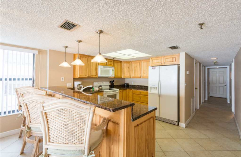 Rental kitchen at Beach Place Condominiums.