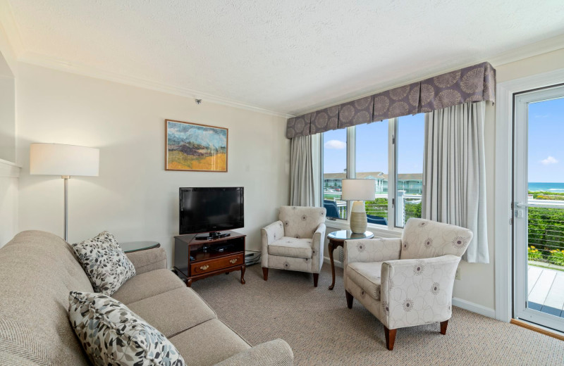 Guest room at The Sparhawk Oceanfront Resort.