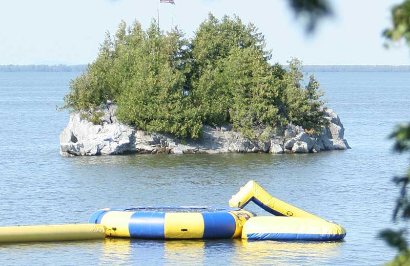 Water trampoline at Tyler Place Family Resort.