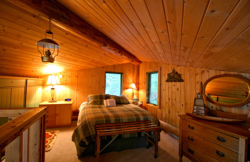 Cabin bedroom at Mt. Baker Lodging.