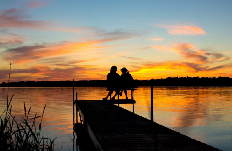 Enjoying the sunrise at Twin Lake Landing.