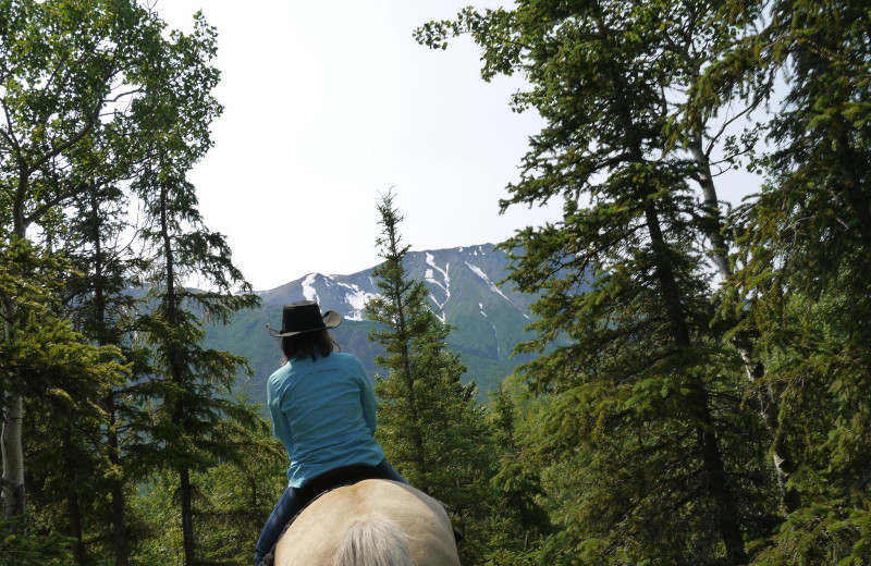 Horseback riding at Gwin's Lodge & Kenai Peninsula Charter Booking Service.