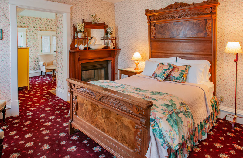 Guest room at White Lace Inn.