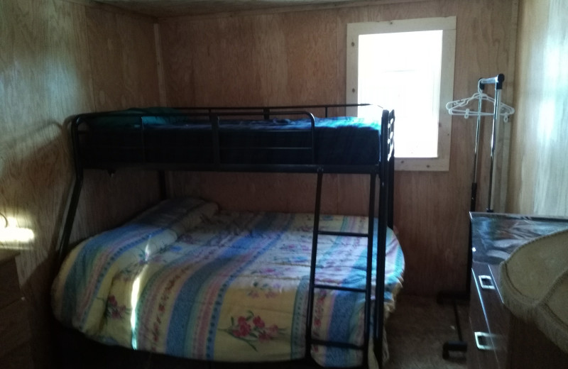 Cabin bunk beds at Hungry Moose Bed and Breakfast.