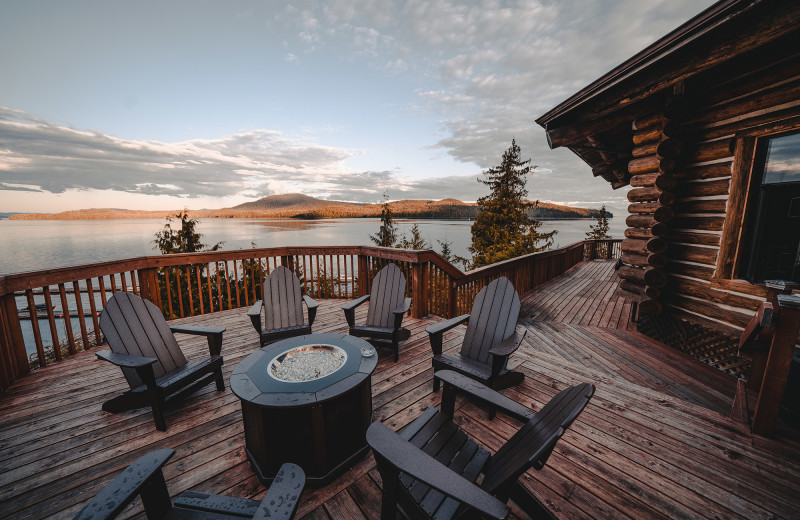 Sit back and enjoy the view from the deck at Salmon Falls Resort.
