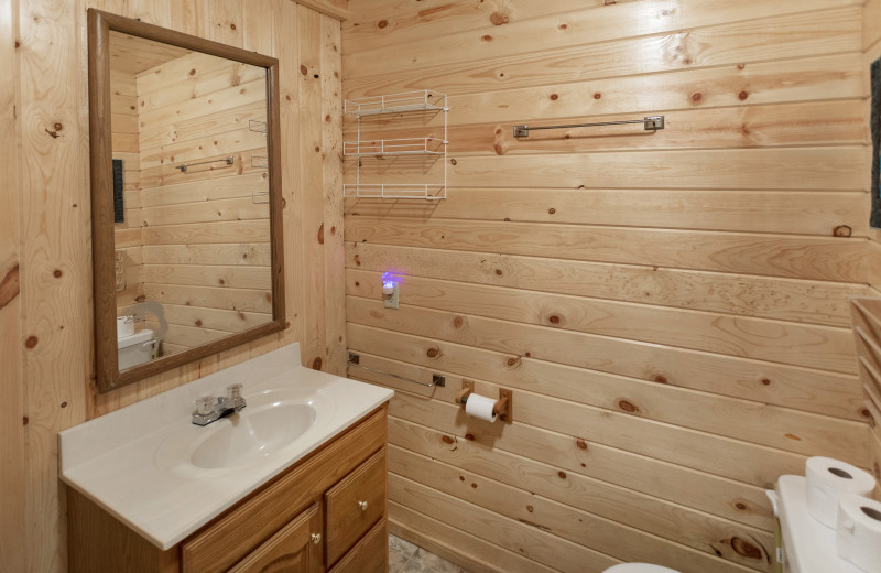 Cabin bathroom at Twin Springs Resort.