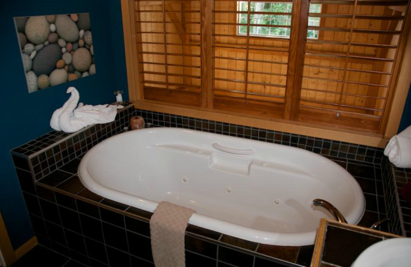 Cabin bathroom at The Cabins at Terrace Beach.