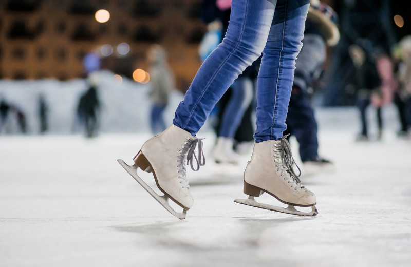 Ice skating near Black Bear Lodge.