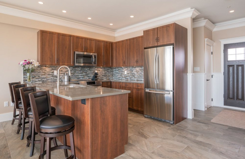 Guest kitchen at SookePoint Ocean Cottage Resort.