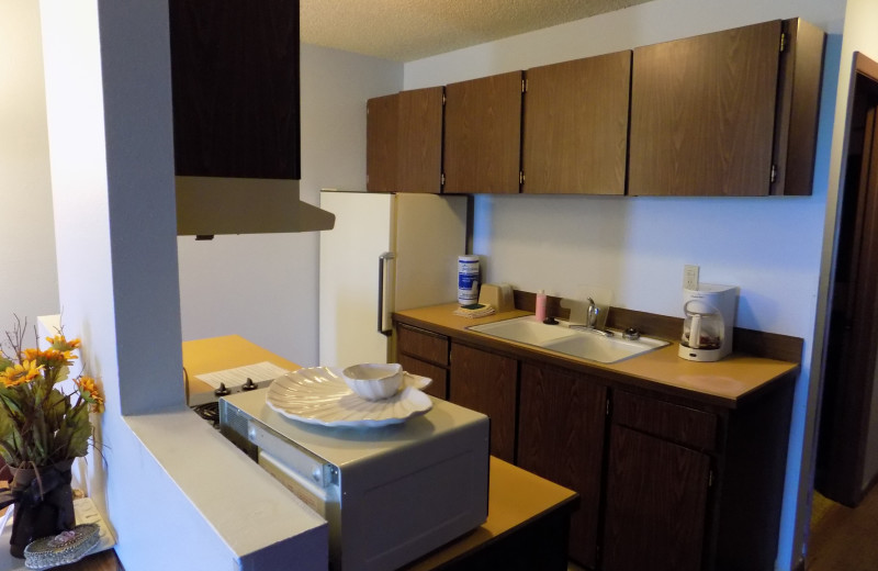 Guest kitchen at Chautauqua Lodge.