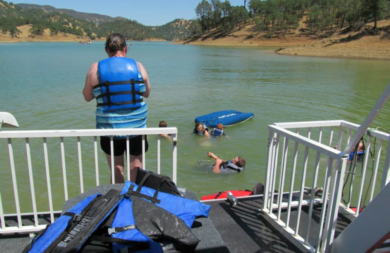 Swimming from houseboat at Pleasure Cove.