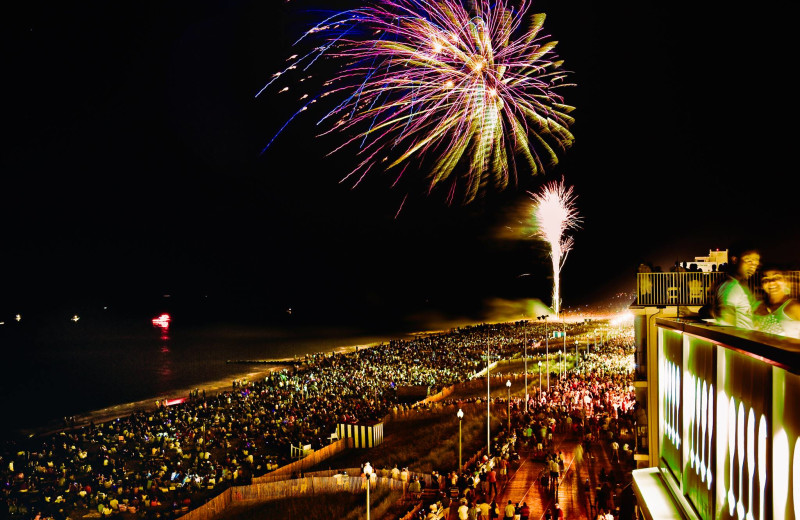 Fourth of July fireworks at Boardwalk Plaza Hotel.