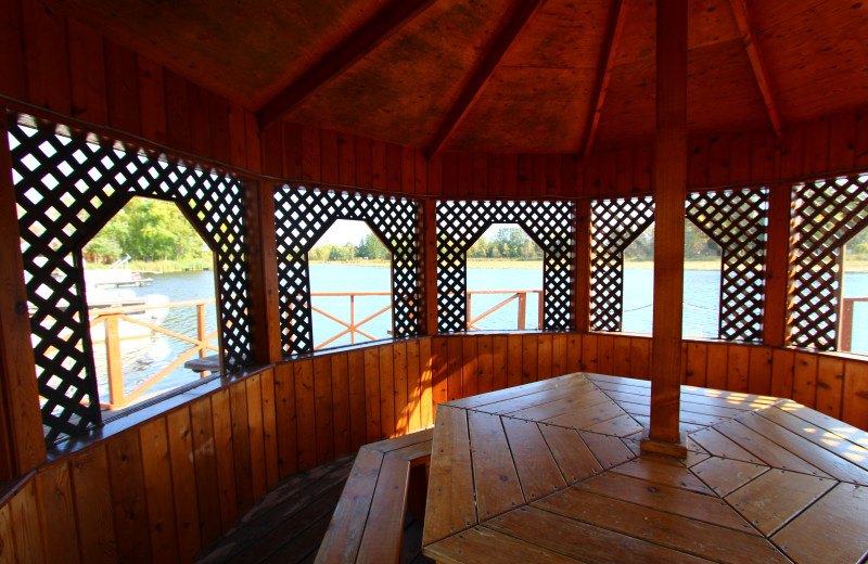 Gazebo interior at Zippel Bay Resort.