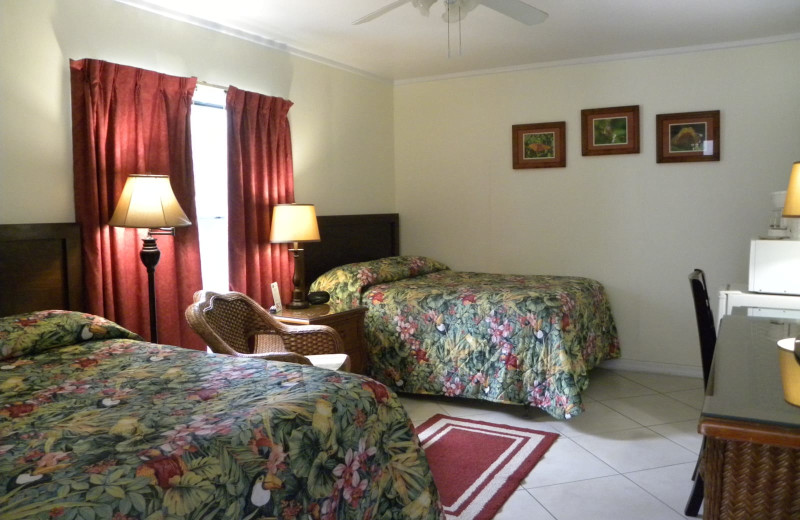 Guest room at Rock Reef Resort.