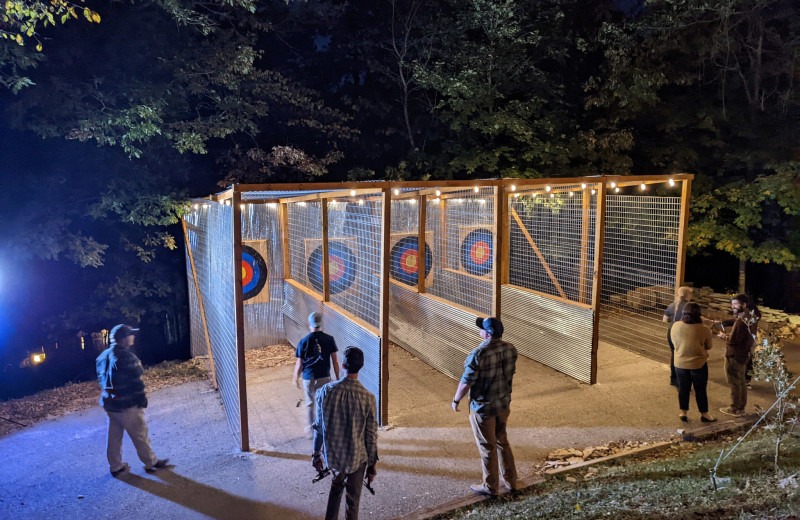 Ax throwing at The 1886 Crescent Hotel & Spa.