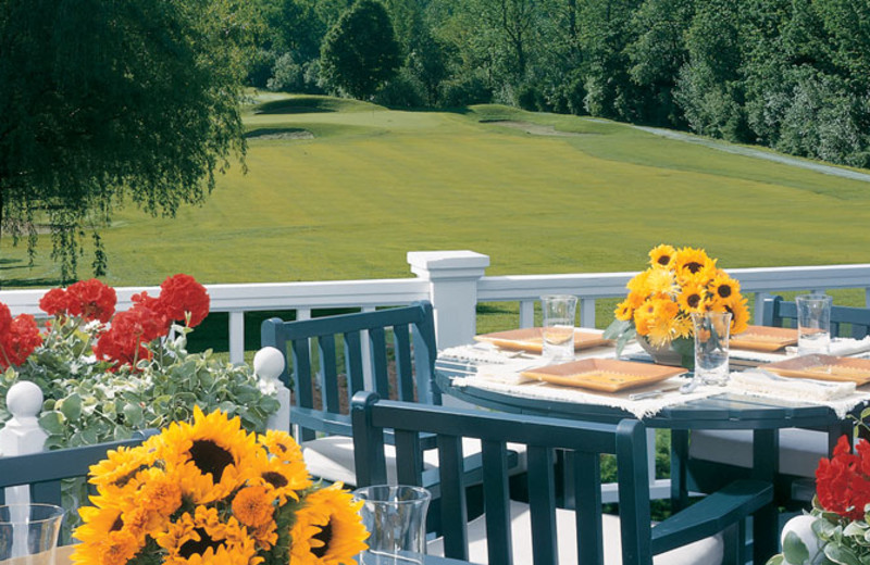 Dormy Grill overlooking the golf course at The Inns at Equinox.