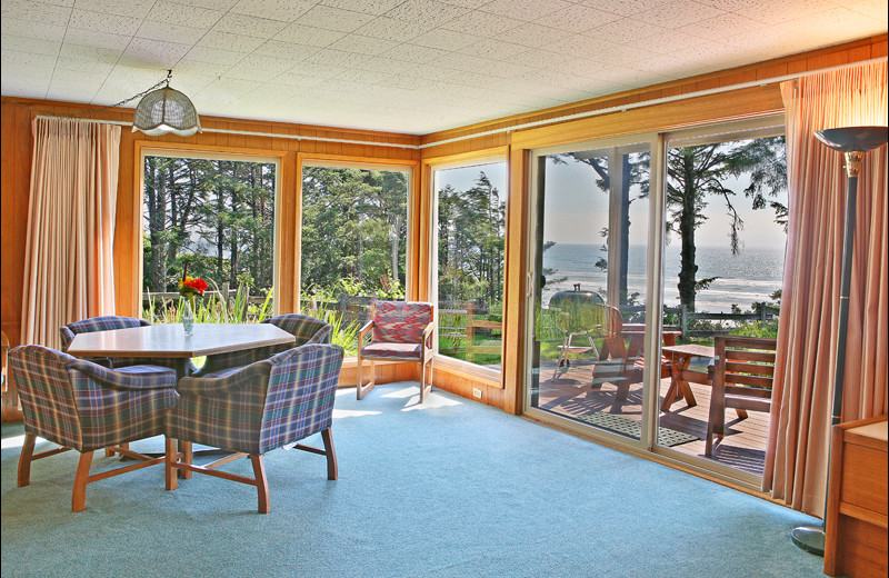 Guest dining area at Ocean Crest Resort.