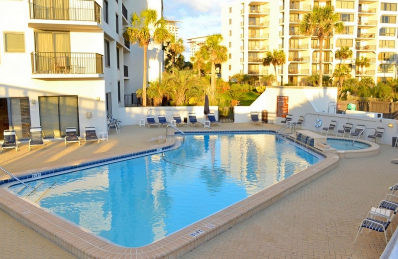 Outdoor pool at Gibson Beach Rentals.
