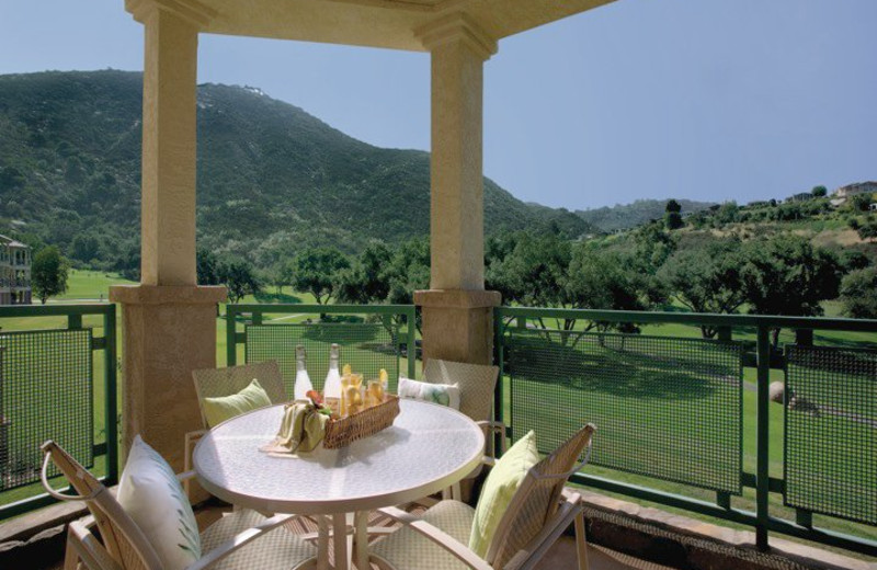 Patio view at Lawrence Welk Resort Villas.