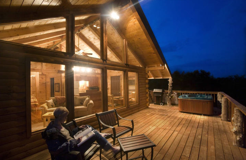 Cabin porch at Buffalo Outdoor Center.