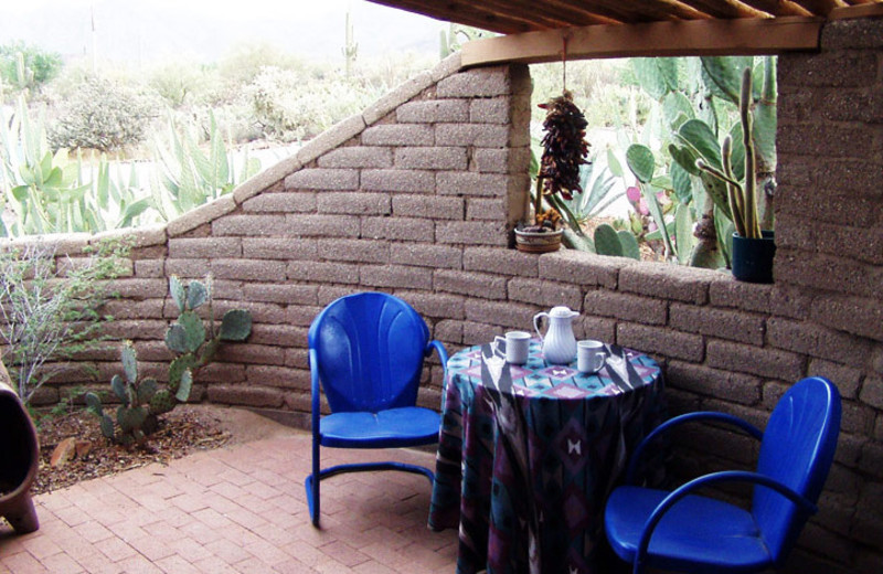 Patio at Casa Tierra Adobe Bed and Breakfast.