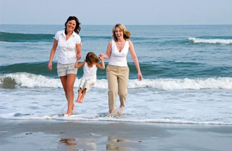 Playing on the beach at Ocean Isle Inn.