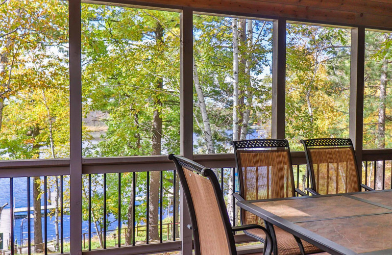 Cabin deck at Lost Lake Lodge.