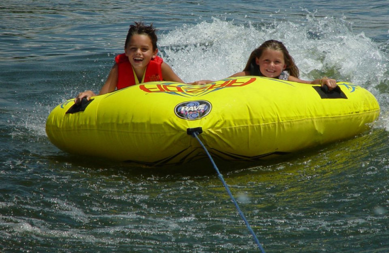 Water tubing at Paradise Cove Marine Resort.