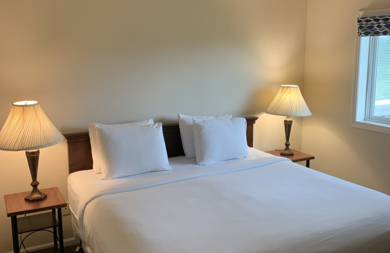 Guest bedroom at Lighthouse Oceanfront Resort.