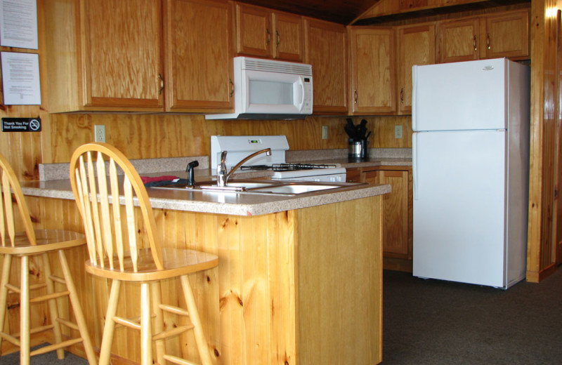 Cottage kitchen at Angel Rock Waterfront Cottages.