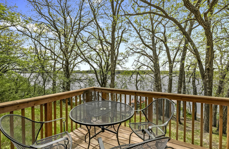 Cabin porch at Swan Lake Resort.