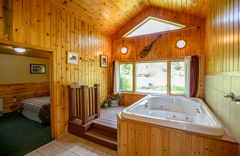 Guest hot tub at Gunflint Lodge.