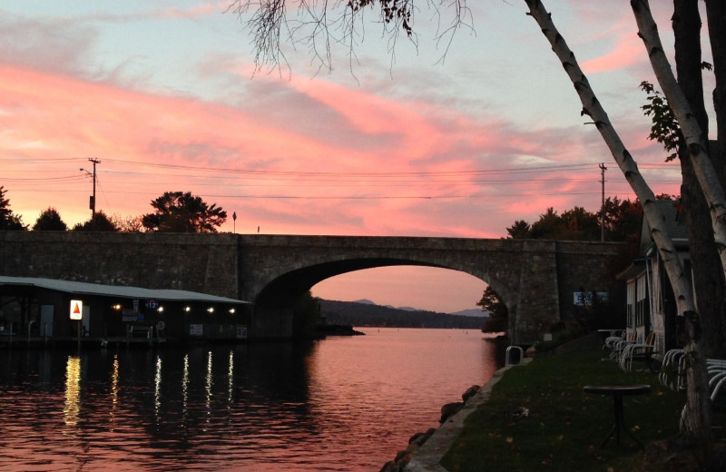 Sunset at Channel Waterfront Cottages.