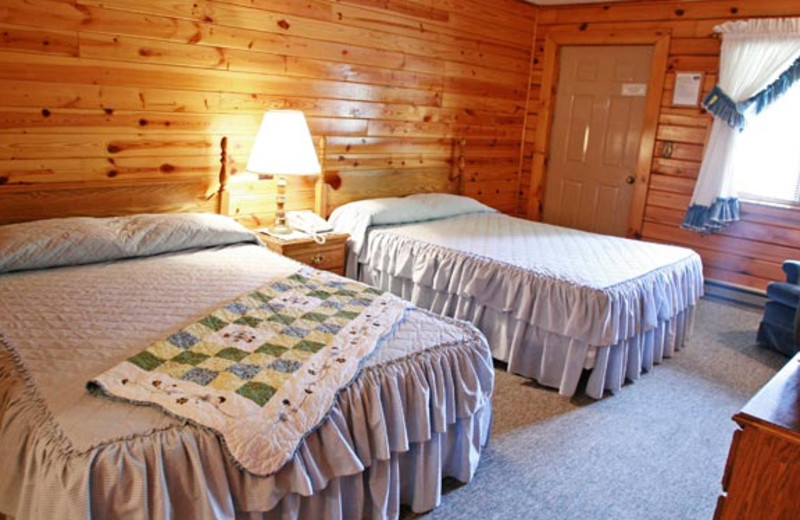 Log Motel guest room at Smoke Hole Caverns & Log Cabin Resort.