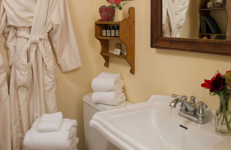 Guest bathroom at Olde Rhinebeck Inn.