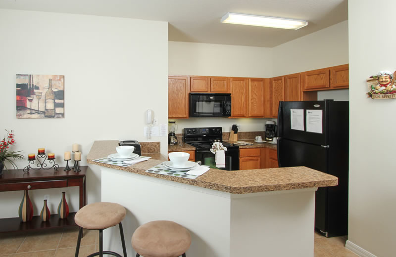 Rental kitchen at Florida Paradise Villas.