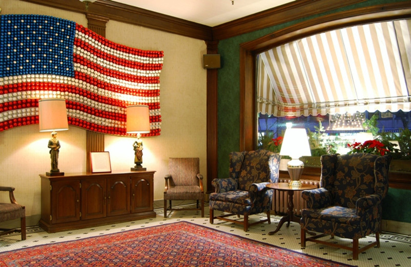 Hotel lobby at Penn Wells Lodge.