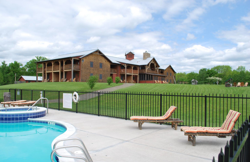 Outdoor pool at August Lodge Cooperstown.