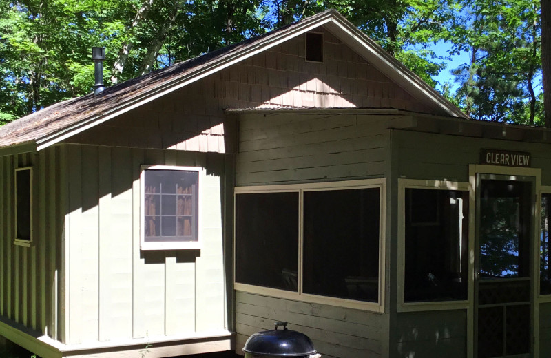 Cabin exterior at Timber Bay Resort.