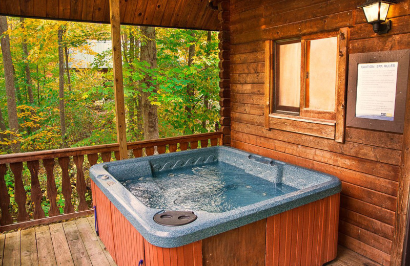 Cabin hot tub at ACE Adventure Resort.