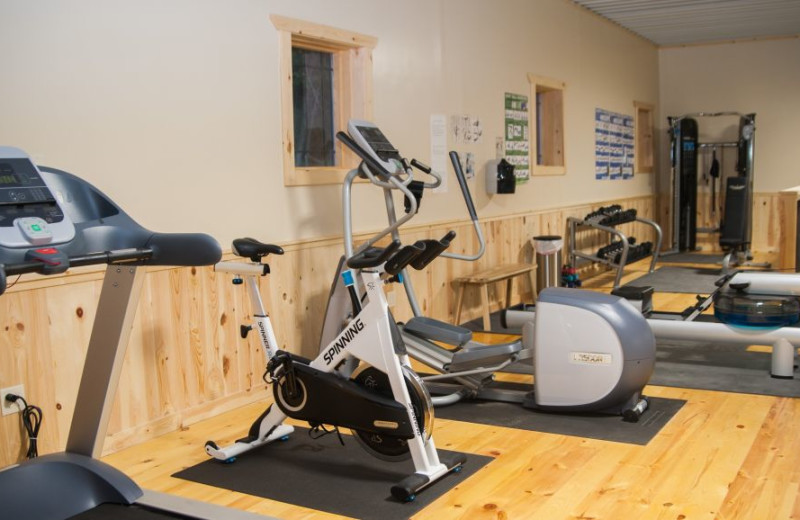 Fitness room at Campfire Bay Resort.