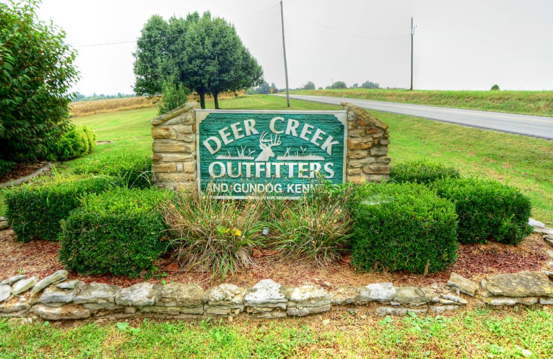 Welcome sign at Deer Creek Lodge.