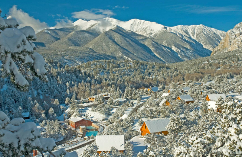 Aerial view of Mt. Princeton Hot Springs Resort.