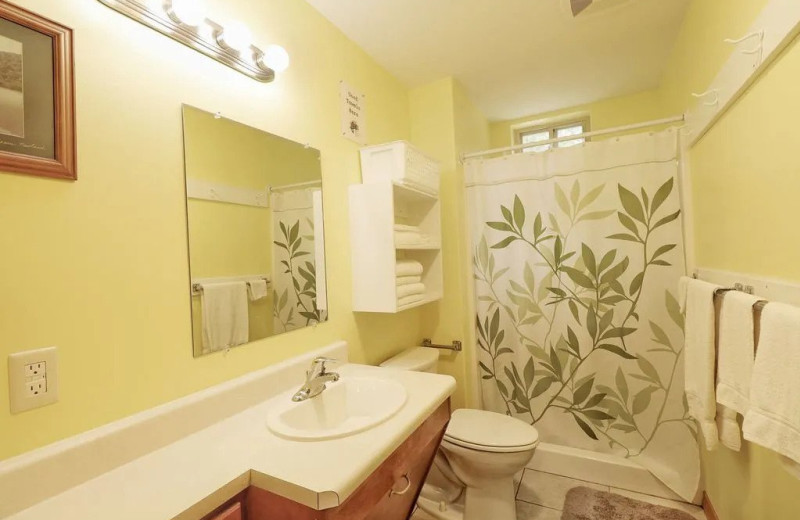 Cabin bathroom at Newlands Lodge.