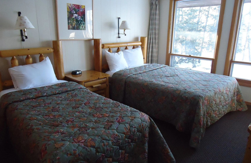 Cabin bedroom at Holiday Acres Resort.