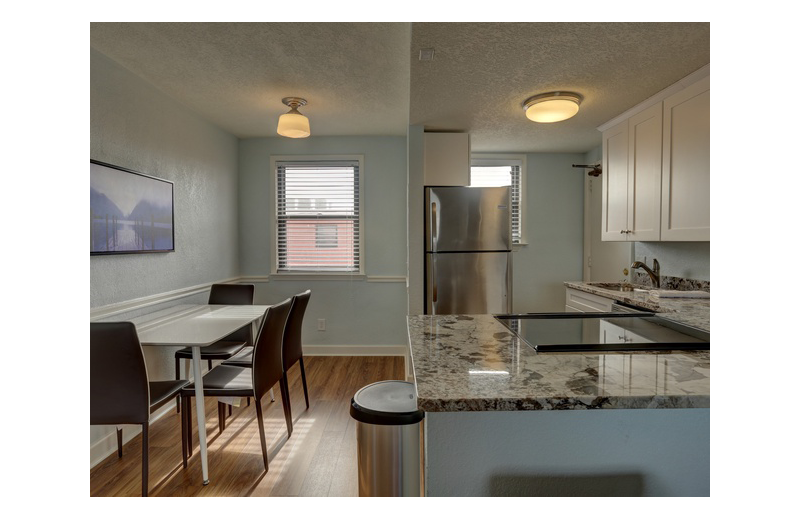 Guest kitchen at Gulf Winds Resort Condominiums.