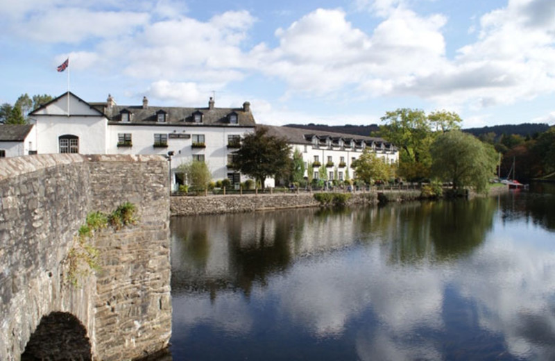 Exterior view of Swan Hotel at Newby Bridge.